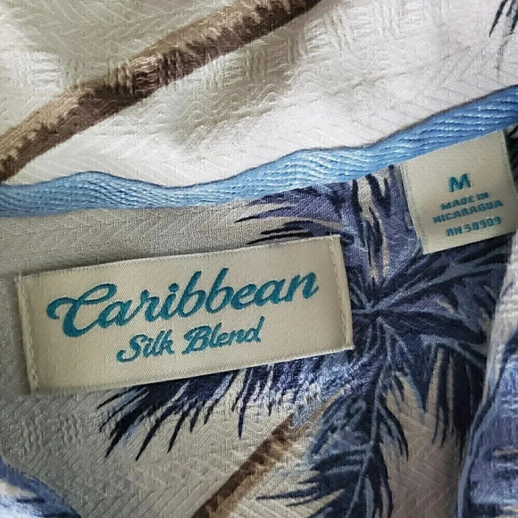 Men's CARIBBEAN SILK BLEND SZ M Medium Finest Silk Blend Palm Tree Textured - Picture 4 of 7